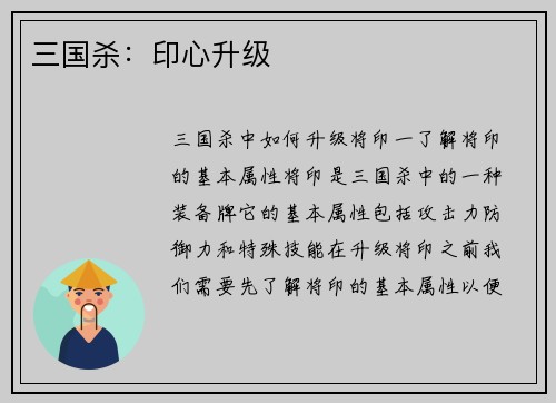 三国杀：印心升级